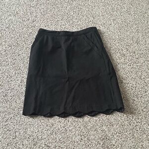 Skies Are Blue Black Scallop-Hem Mini Skirt